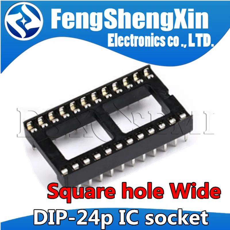 10pcs DIP-24 Round Hole Square hole 24 Pins Narrow Wide 2.54MM DIP DIP24 IC Sockets Adaptor Solder Type IC Connector