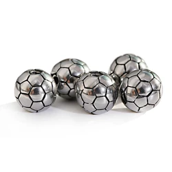 Classic Round Football Charms Beads For Making Bracelet Stainless Steel Flower Fashion Shape Spacer Beads DIY Accessories