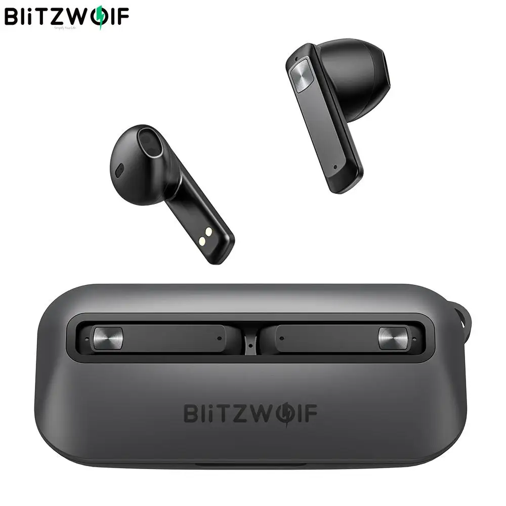 BlitzWolf ENC TWS bluetooth Headphones True Wireless Earphones Half in ear Earbuds with Touch Control, AAC Audio,IPX4 Waterproof