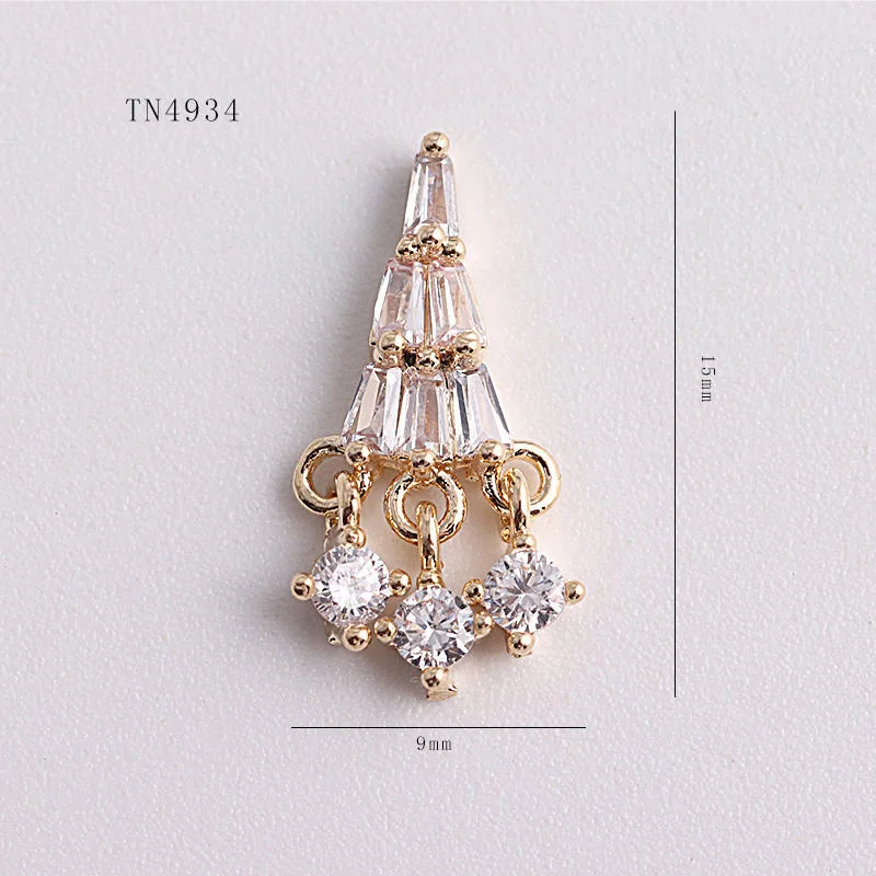 

5pcs TN4934 Alloy Zircon tassel Nail Art Crystals nail jewelry Rhinestone nails accessories supplies nail art decorations charms