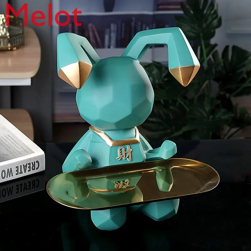 Desktop Key Storage Box Home Decoration Creative Hallway Jewelry Tray Tea Table Rabbit Candy Plate Storage Plate Free Shipping