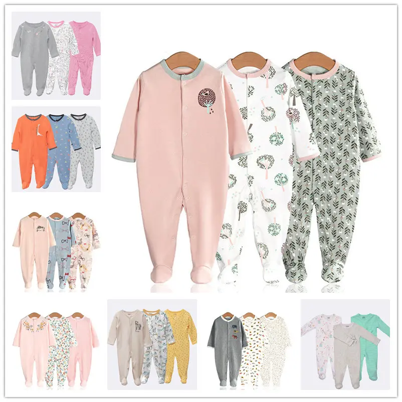 

Baby Rompers 0-12 Months Newborn Girls&Boys 100%Cotton Clothes of Long Sheeve 3Pcs/Lot Infant Clothing Pajamas Overalls Cheap