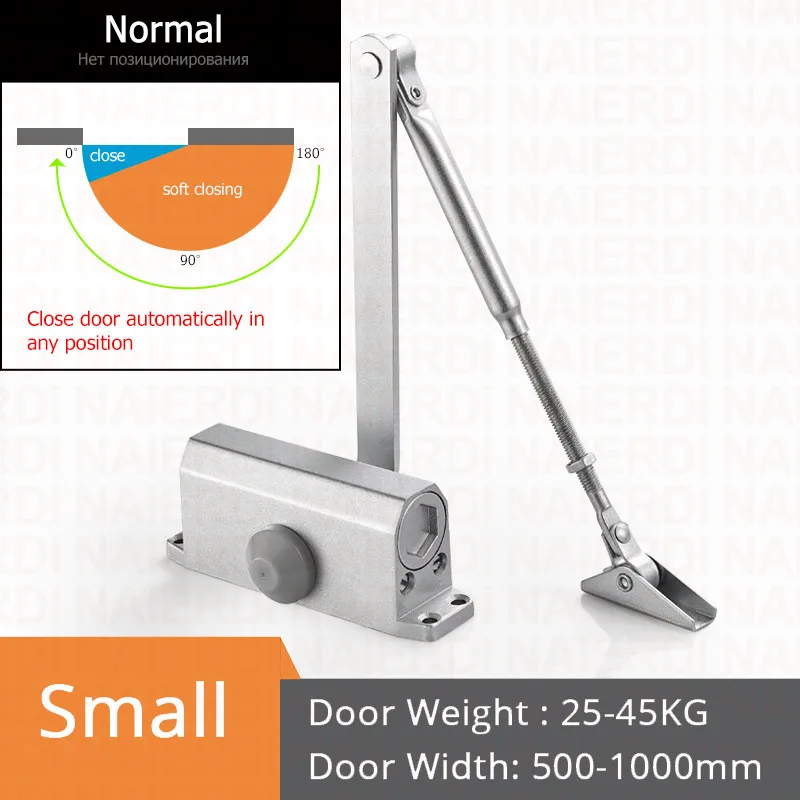 Porta de tampão hidráulico de Naiserdi mais próximo de 25 kg a 80 kg equipamento de encerramento de velocidade ajustável Equipamento de encerramento mudo hardware de encerramento