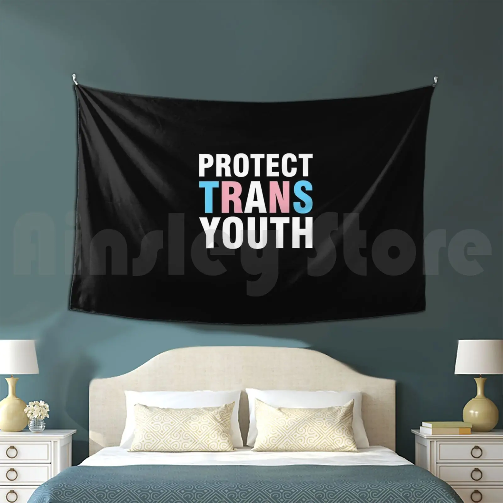 Protect Trans Youth Tapestry Background Wall Hanging Rights Pride Resist Gender Fluid Protect Trans Kids Defend