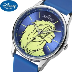 Disney Official Lion King Cartoon Simba Children Kids Quartz Casual Wristwatches Boys Students Gift Clock Waterproof Silicone