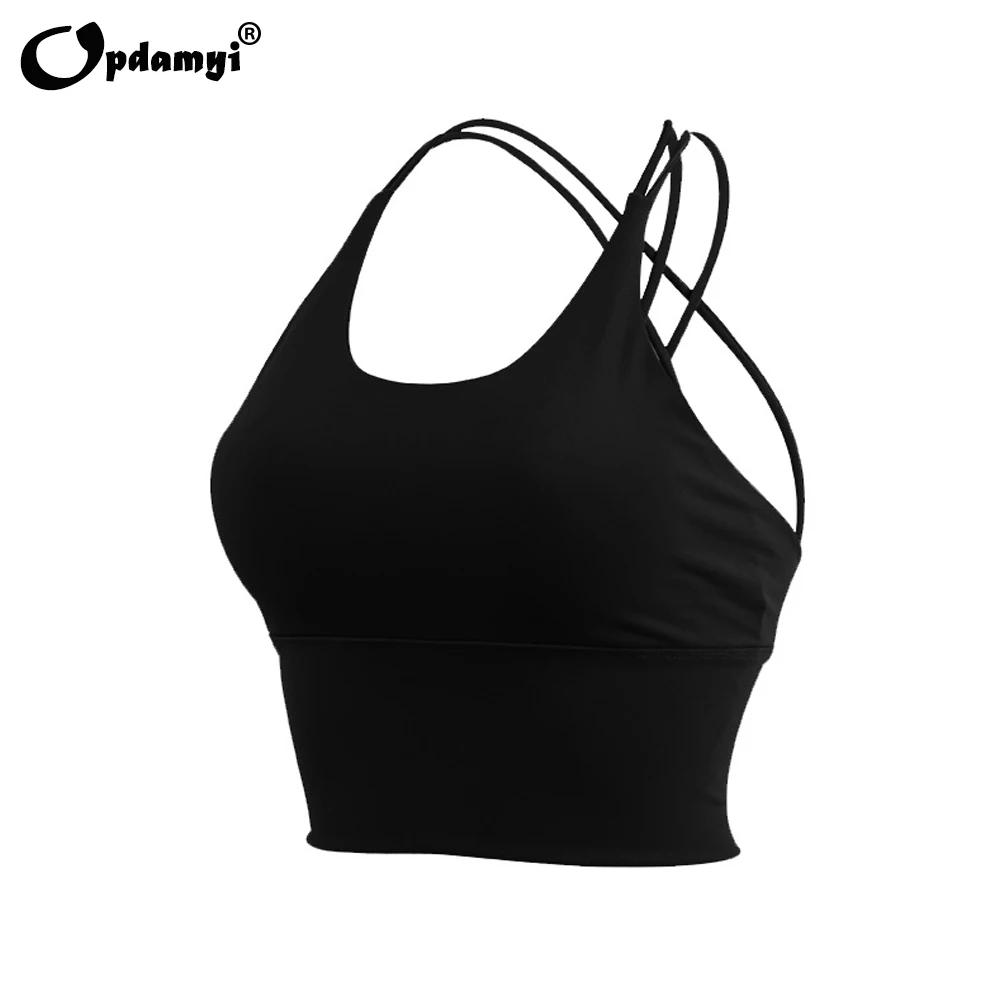 High Impact Seamless Sports Bra Women Yoga Strappy Sports Bra Crop Tops Workout Fitness Activewear Racerback Padded Shirt image 6