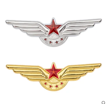 

Metal Auto Modified Military Stickers The Wing Pentacle Car Trunk Side Seal Decals Badge Car Accessories
