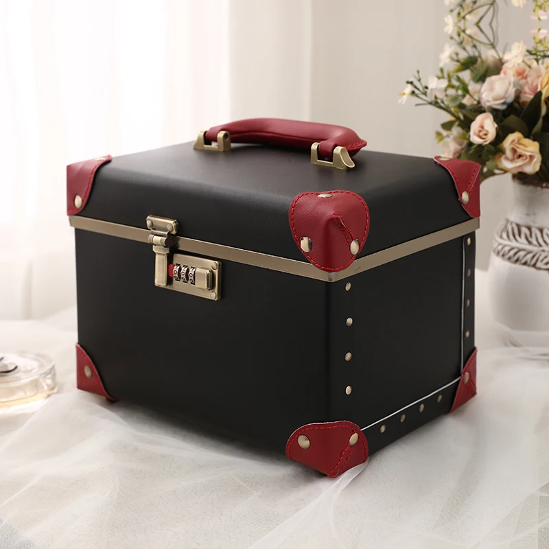 Professional Makeup Case Beauty Manicure PU Leather Women's Cute Waterproof  Cosmetics Bag Toiletry Organizer Box Customized