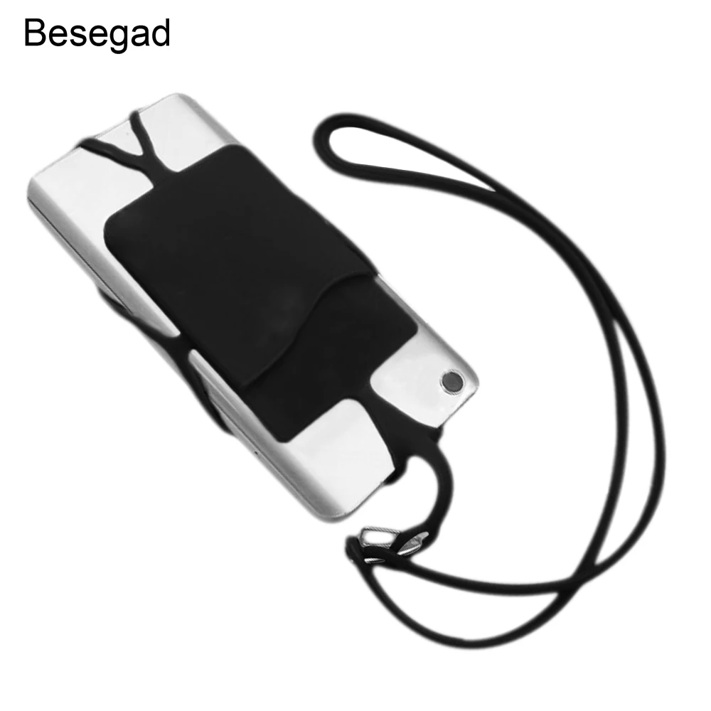 Besegad Universal Silicone Cell Phone Lanyard Holder Case Cover Phone Neck Strap Necklace Sling For Smartphone Less Than 6inch