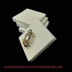 Wholesale 100Pcs/lot Beige Jewelry Sponge 7*7Cm Earring Brooch Holder Jewelry Box Replace Sponge Mat No Incision