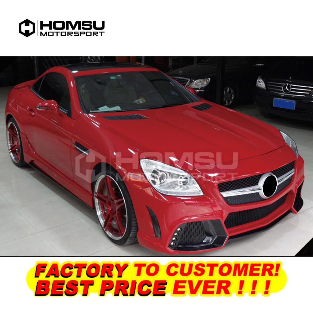 FRP Material Wide Body Kits Front Rear lip Spoiler for benz SLK R172 to MR Style 2013-2014 car bumper protector