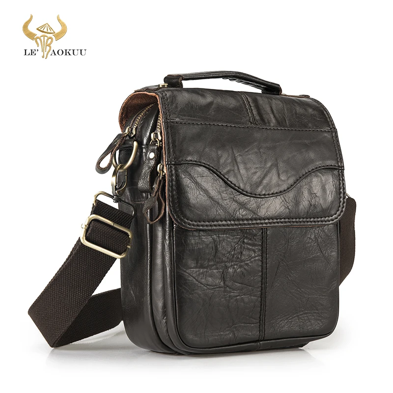 Original Leather Male Fashion Casual Tote Messenger bag Design Satchel Crossbody One Shoulder bag Tablet Pouch For Men 144