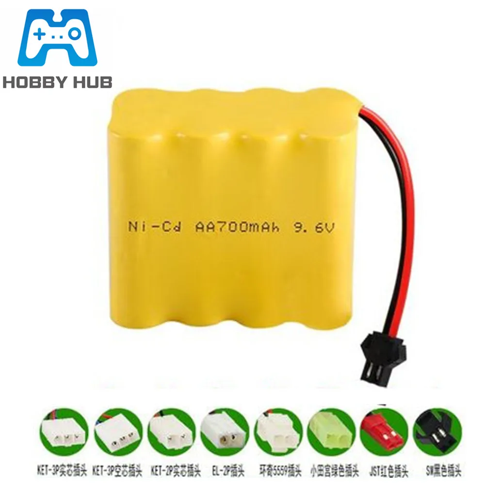 9.6V 700mAh Ni-CD battery 9.6v AA battery pack For Rc Toys Car boats Tanks Trucks Robots Guns spare parts free shipping