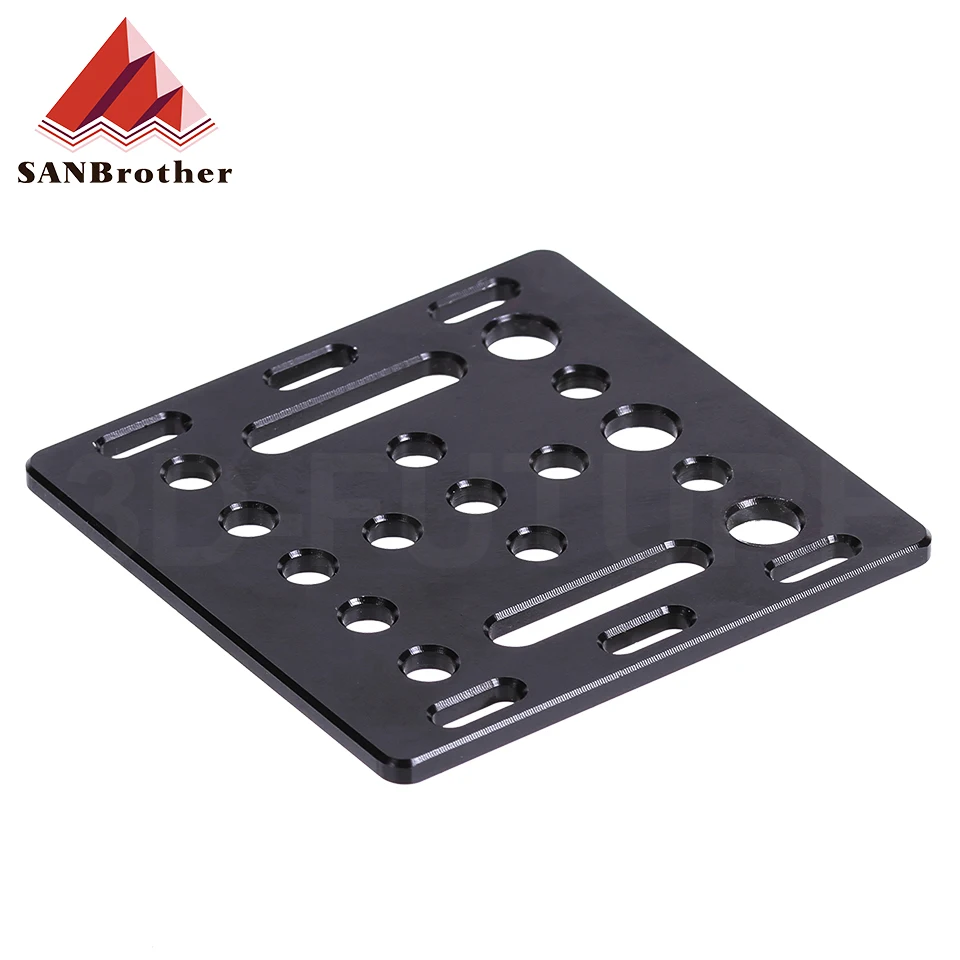 3D Printer Part Opensource V-Slot Gantry Plate 20mm Black Sand Blasting 65.5mmx65.5mmx3mm