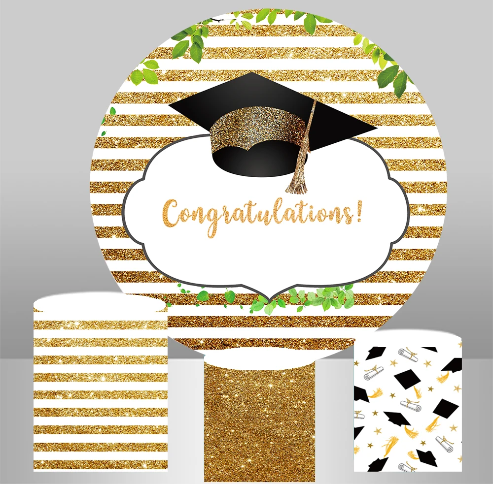 

Circle background celebrate graduation round backdrop birthday party table cover cylinder plinths elastic vinyl YY-365