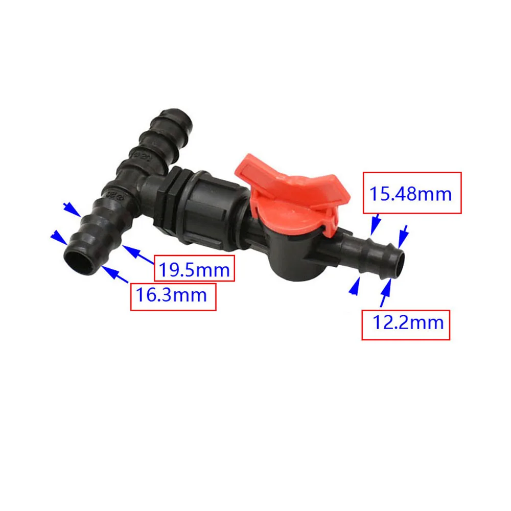 12mm 16mm 20mm rura PE złącza Tee z zaworem 1/2 3/4 \