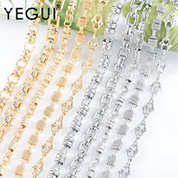 YEGUI C253,diy chain,18k gold plated,copper metal,rhodium plated,jewelry findings,diy bracelet necklace,jewelry making,50cm/lot