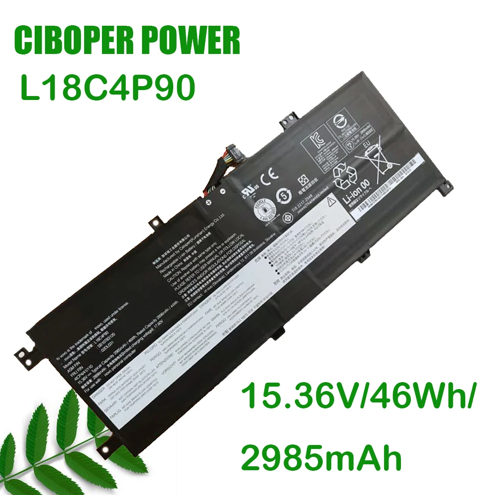 CP Laptop Battery L18D4P90 L18M4P90 L18C4P90 15.36V/46Wh/2985mAh For ThinkPad L13 Yoga Series SB10T83119 SB10T83177 SB10T83178