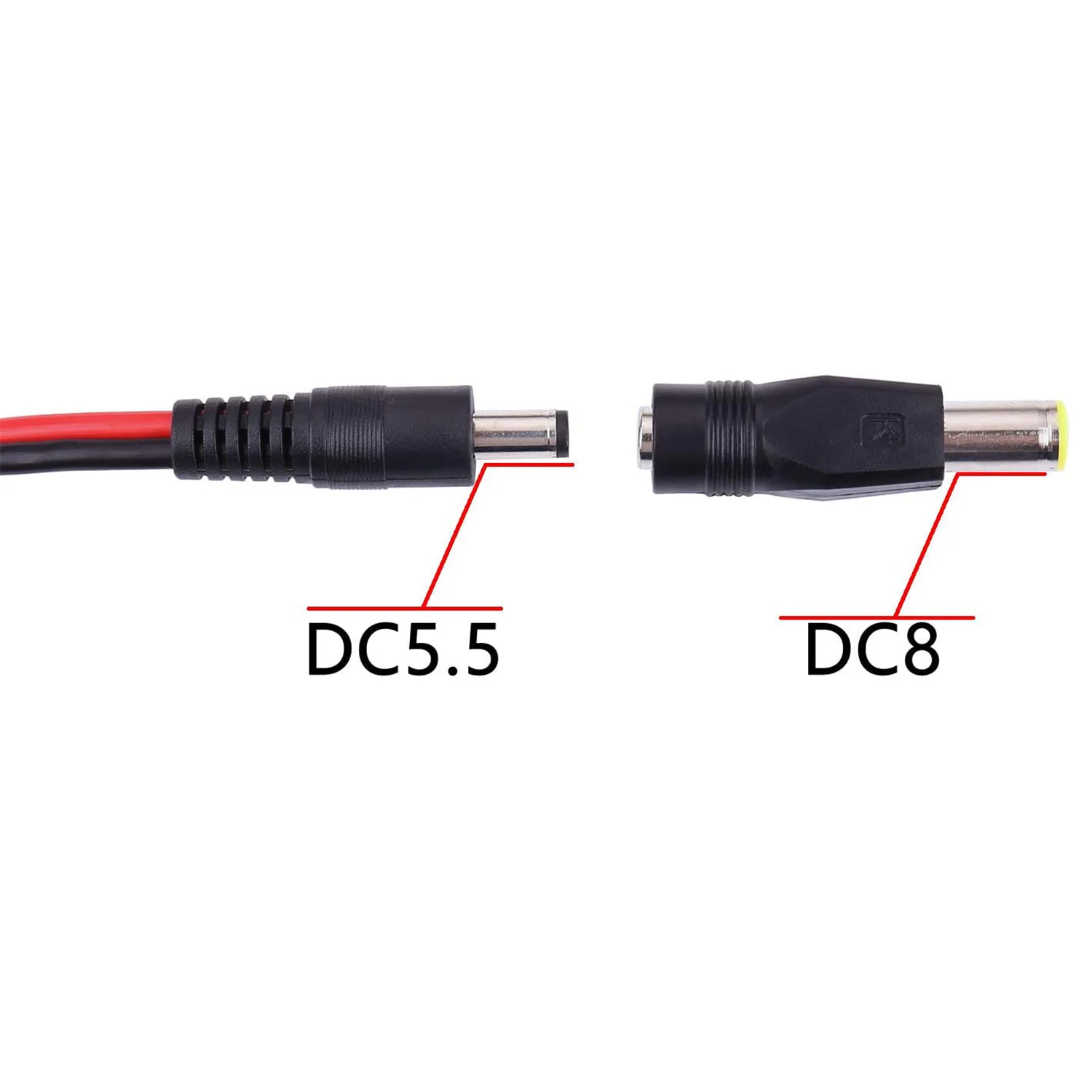 Cable de alimentación macho DC 5,5mm x 2,1mm con adaptador DC 8mm, Compatible con Anderson Powerpole para generador portátil, Cable 16AWG