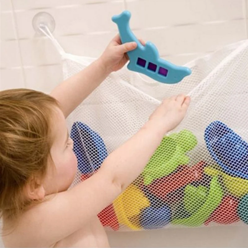 Baby Bathroom Mesh Bath Bag Kids Cartoon Basket Net Children\'s Games Network Waterproof Cloth Sand Toys Beach Storage Organizer