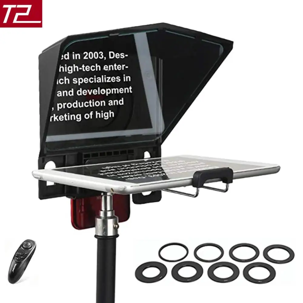 Desview T2 الهاتف الذكي/الكمبيوتر اللوحي/كاميرا DSLR المحمولة ليوتيوب مقابلة ستوديو Bestview مع جهاز التحكم عن بعد