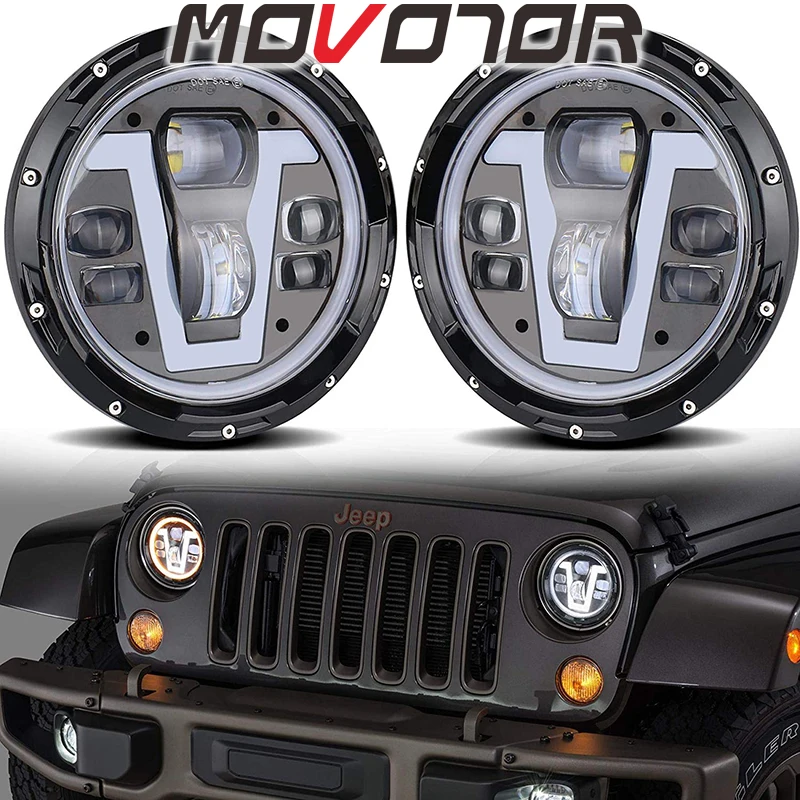 7inch Round Led Headlights For Lada 4x4 urban Niva samurai 12v 24v 50W Led Lights For Jeep-Wrangler Hummer-H1 Cars