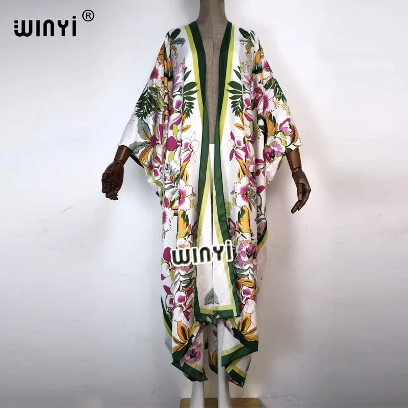 summer dress 2021 Women Cardigan stitch robe Cocktail sexcy Boho Maxi African Holiday Batwing Sleeve Silk Robe