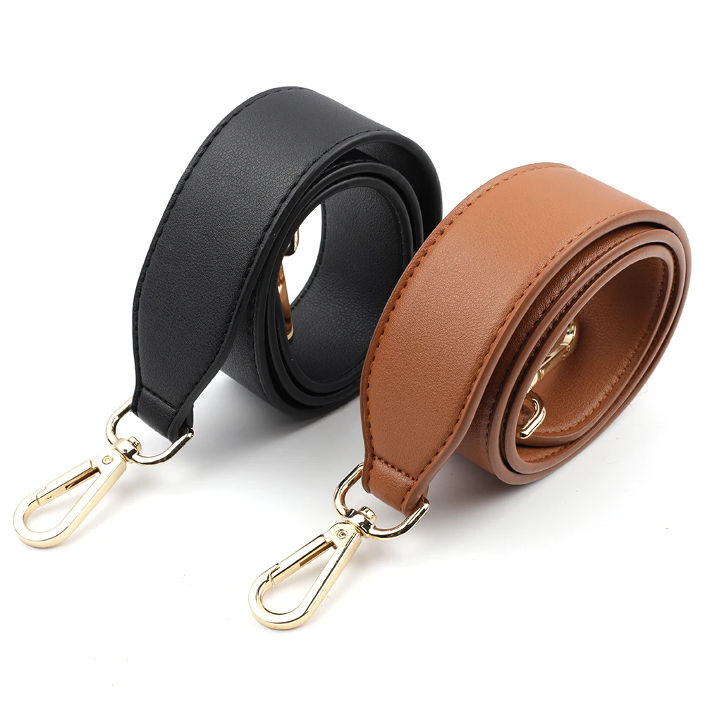 High Quality PU Leather Bag Strap Black Brown Female Wide Shoulder  Replacement Bag Diagonal Decorative Strap 90CM