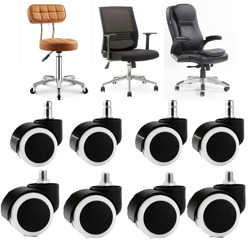 5PCS Wheels For Chair Office 2inch 360 Degree Wheel Heavy Load Swivel Casters Rubber Rotate Wheels For Office Chairs Accessories