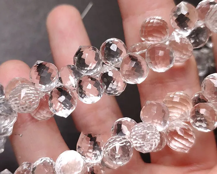 AA loose beads white topaz faceted drop/heart for DIY jewelry making FPPJ wholesale beads nature