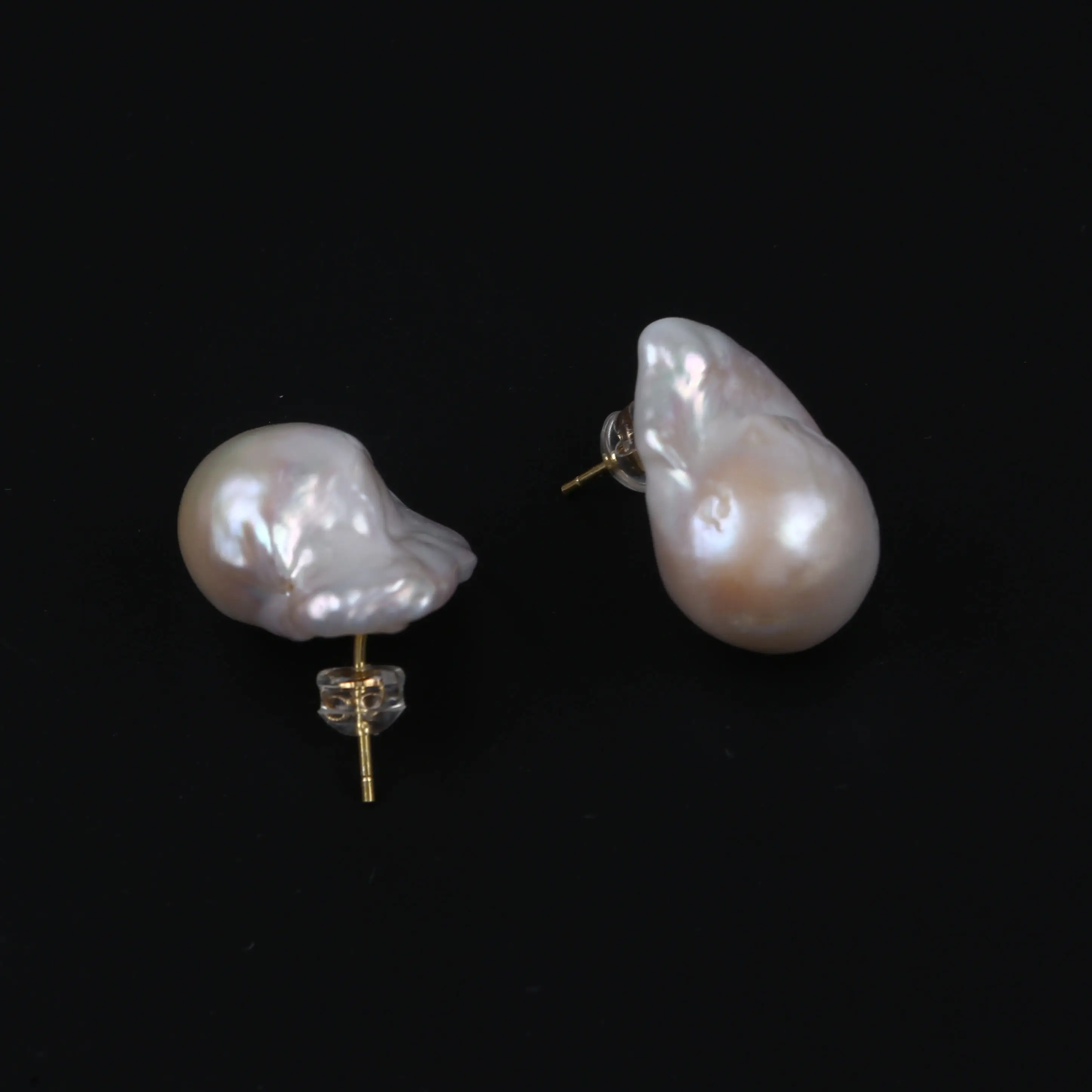 Big Size Real Freshwater Pearl Wedding Stud Earring With 925 Sterling Silver Accessories big baroque pearl hook earring