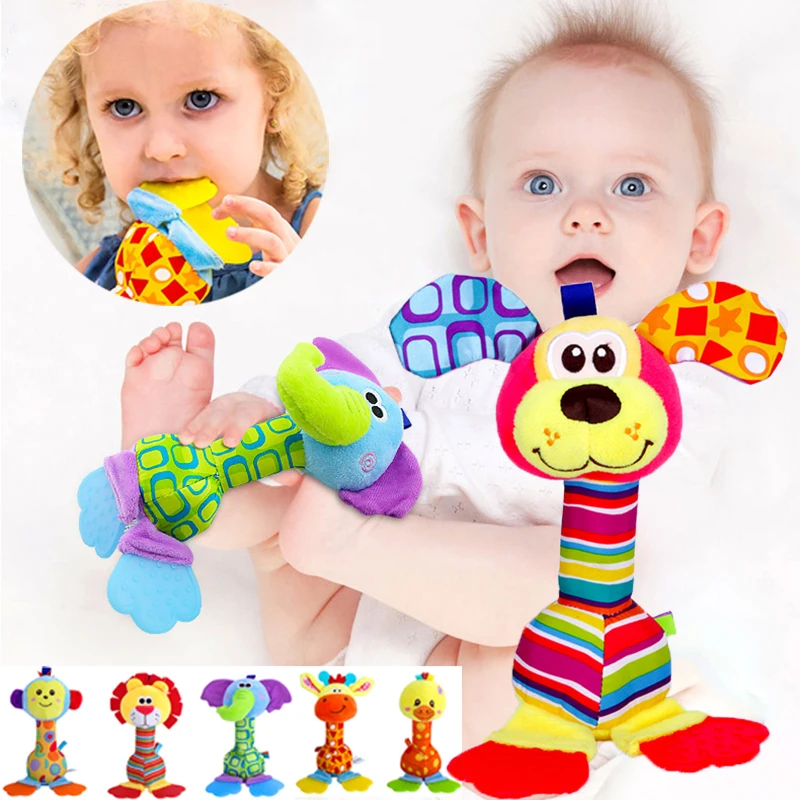 

Funny Baby Stuff Toy 0 1 Year Old Bed Pendant Plush Teether Rattle Doll Sensory Toddler Toys for Infant Room Decor Boy Girl Bell