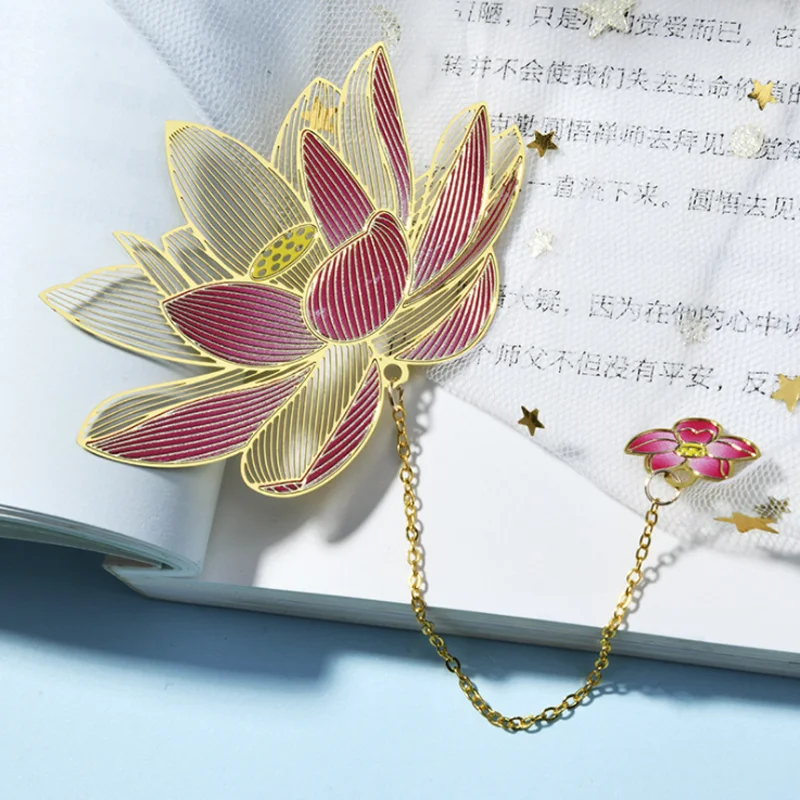 Kawaii Rose Ginkgo Nelke Lesezeichen Nette Metall Anhänger Muster Buch Mark Seite Ordner Decor Büro Schule Liefert Schreibwaren