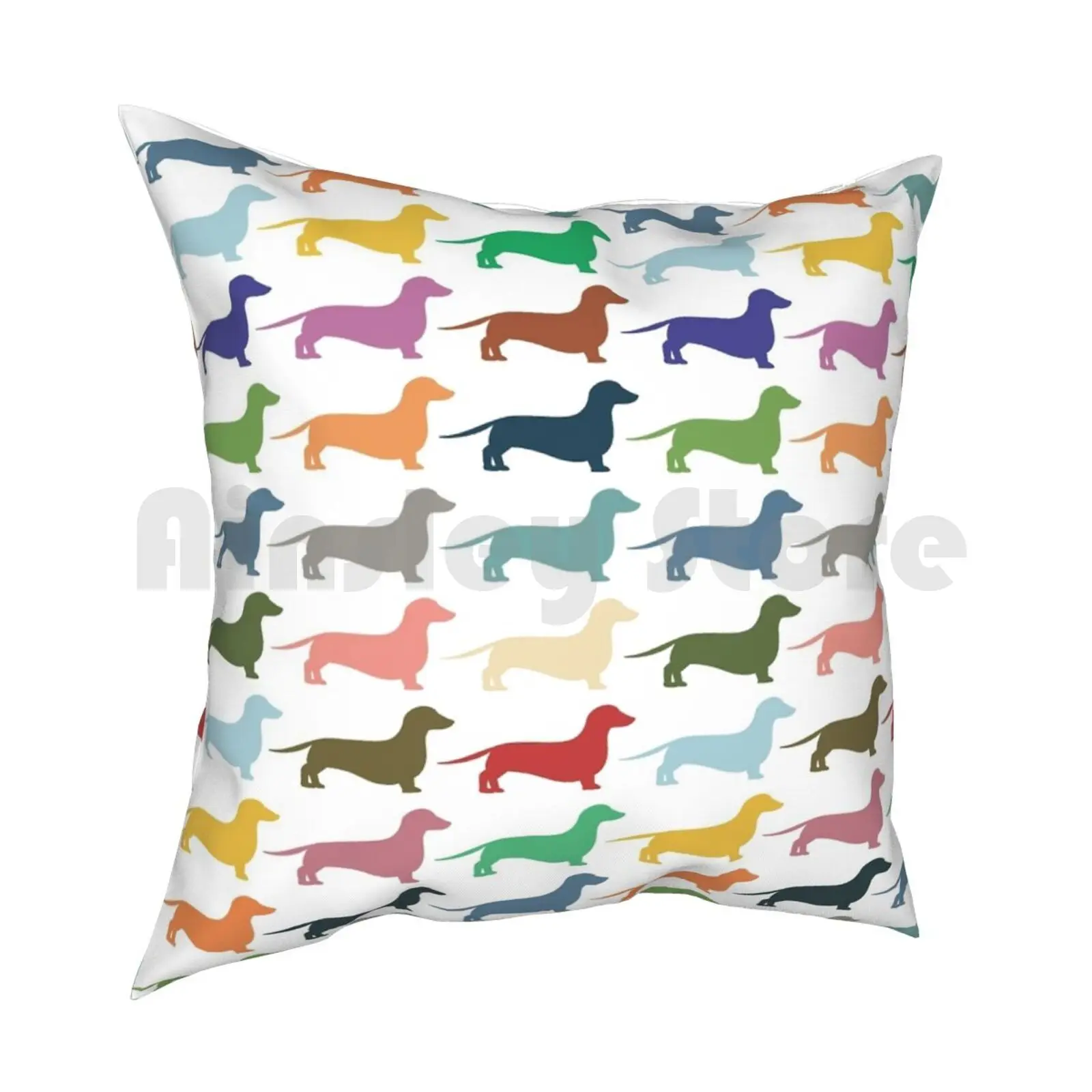 Dachshunds Pillow Case Printed Home Soft Throw Pillow Cool Trendy Colour Color Dachshund Sausage Dog Wiener Dog Lowrider