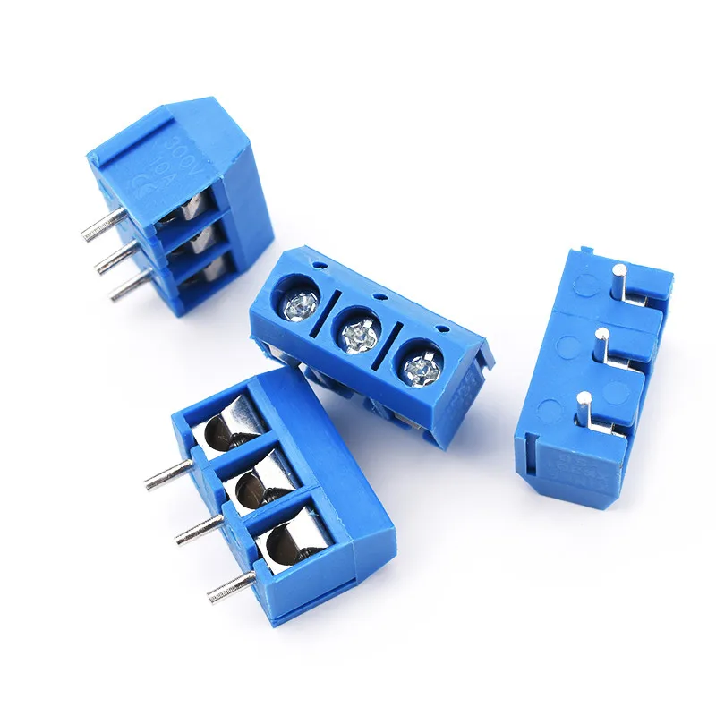 10 PCS KF301- 2P 3P screw 5.0mm terminal block 2 Pin 3 Pin PCB Terminal Block Connector Blue Green