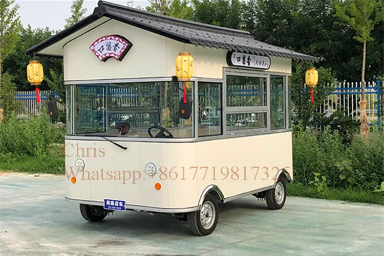 รถบรรทุกอาหาร Jui Coffee Kiosk พิซซ่าห้องครัว Trailer Candy ไอศกรีมร้อนสุนัขไฟฟ้าอาหารมือถือรถเข็น