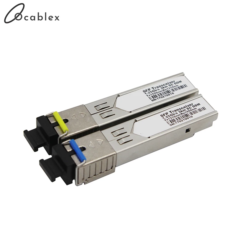 

1.25Gb/s SFP Module Mini GBIC Gigabit BIDI Fiber Optic Transceiver Single Fiber SM 1310nm/1550nm SC 3km