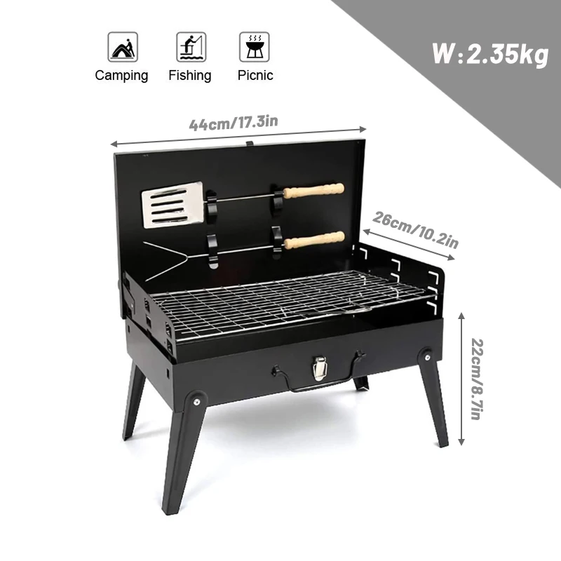 

Portable BBQ Grill Folding Charcoal Grill Outdoor Stainless Steel BBQ Grill Camping Cooking Picnic Barbecue Tools