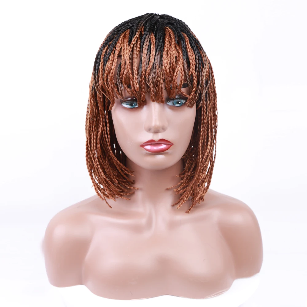 

Amir Short Wig Synthetic Bob Braiding Wigs for Women Black Brown Wig Heat Resistant Crochet Box Braided Wig