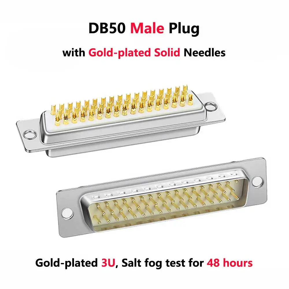 DB50 Welding Head Male Plug / Female Socket 3 Rows 50 Pin Serial Port Connector D-SUB 50 Adapters