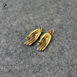 Antique Copper Lucky Buddha Hand Figurines Ornaments Vintage Brass Feng Shui Home Decorations Accessories Desk Decor Keychains