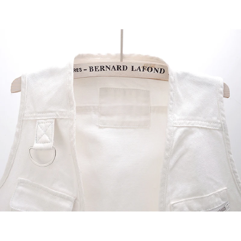 Summer Korean White Denim Vest Women Cardigan Waistcoat Loose Short Big Pocket Sleeveless Jacket Jeans Vests Female Streetwear