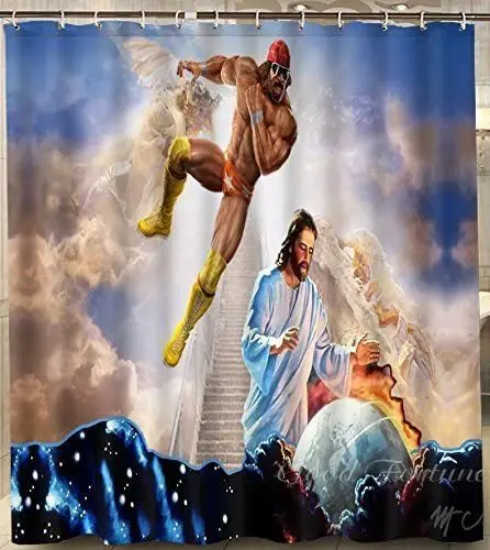 Macho Man Jesus Fabric Waterproof Bathroom Bath Shower Curtains