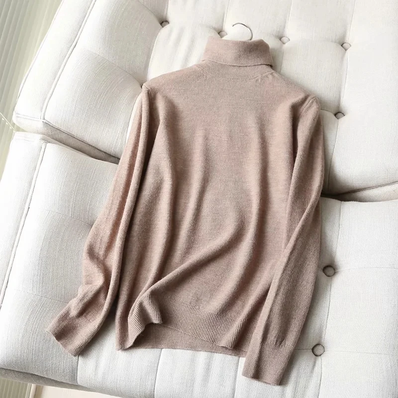 Maxdutti pull femme England Style Fashion Simple Multicolor winter sweaters women Wool Turtleneck sweaters women pullovers tops