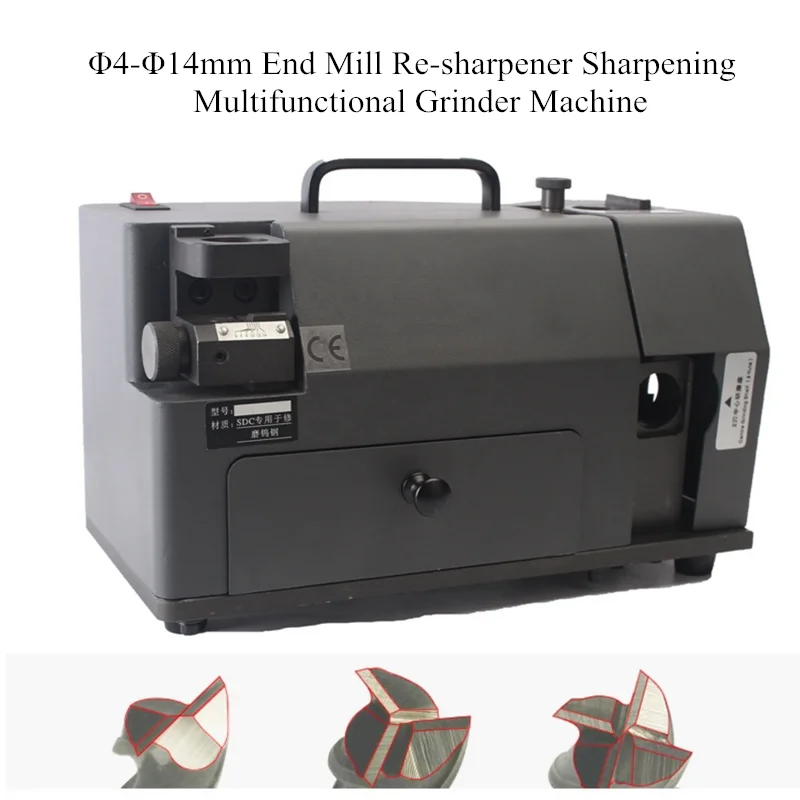 

Multifunctioal Small End CNC Mill Re-sharpener Sharpening Grinder Machine 4-14mm Router Bit CBN Wheel Grinding Tool Repair 160W