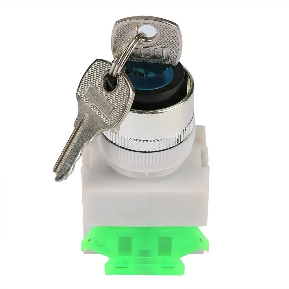 LAY37 AC 380V 10A DPST 2 Position 3 Position Rotary Selector Key Lock Schalter 2no LAY7