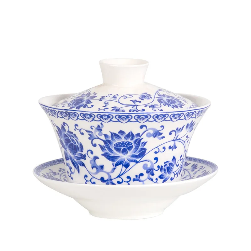 Jingdezhen Gaiwan Dehua Hohe Qualität Tee-Set Sancai Tee Schüssel Hand Gemalt Chinesischen traditionellen muster Abdeckung Schüssel