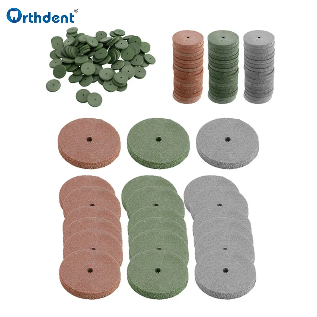 100 Pcs/Box Dental Silicone Rubber Polishing Wheel Rotary Polisher Tool Porcelain Teeth Workpiece Finishing Dentistry Materials