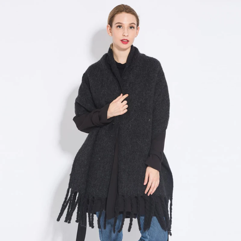 Luxury Brand Cashmere Women Plaid Scarf Winter Warm Shawl Wrap Pashmina Long Tassel Female Foulard Thick Blanket Scarves Pareo