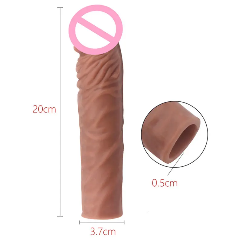 Silicone Penis Enlargement Condoms Penis For Men Reusable Penis Sleeve For Male Extender Dildo Enhancer Realistic Intimate Goods